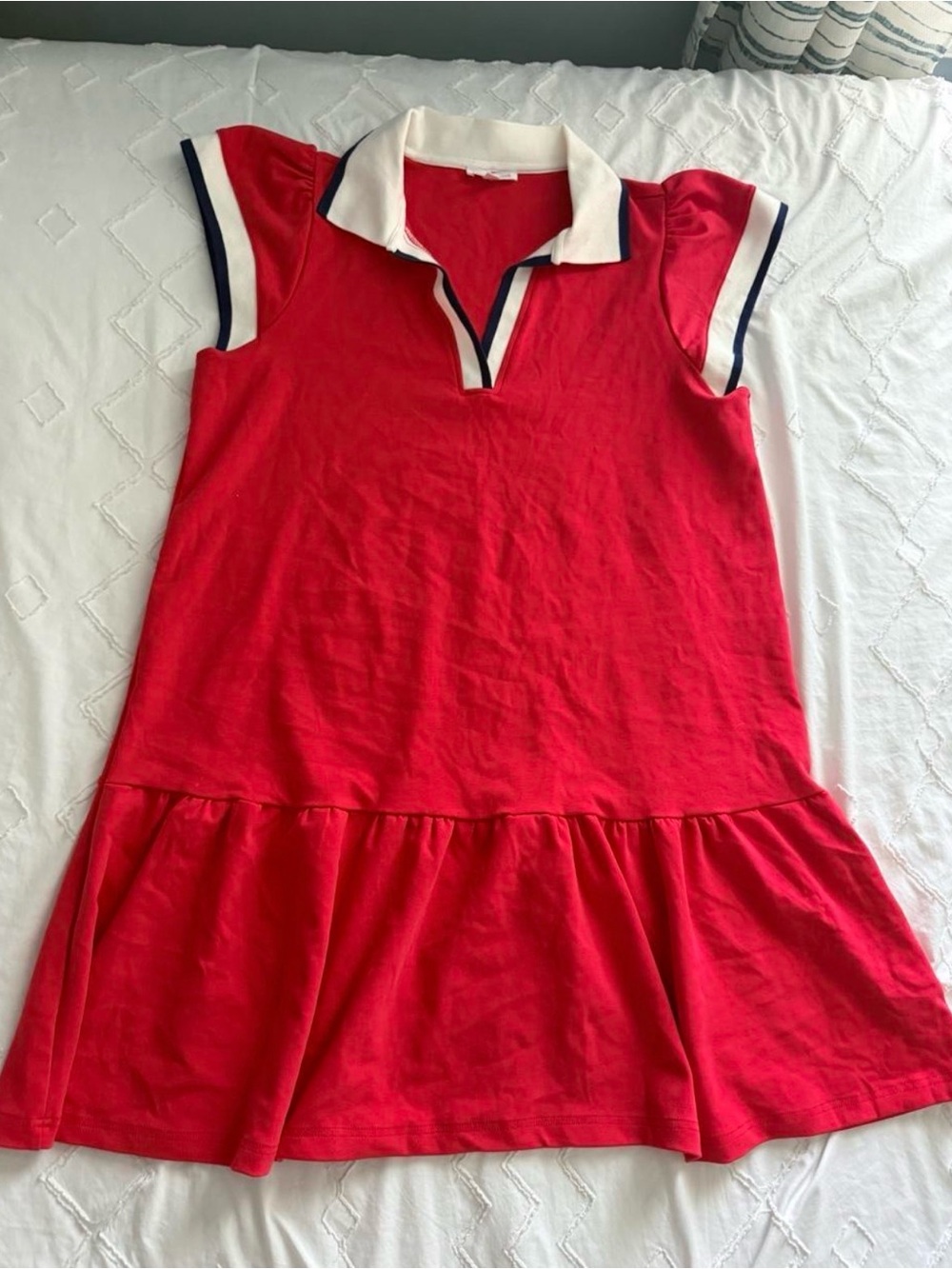 Women’s Red Polo Dress with Contrast Collar - Brand